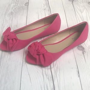 Girls Peep Toe Flats